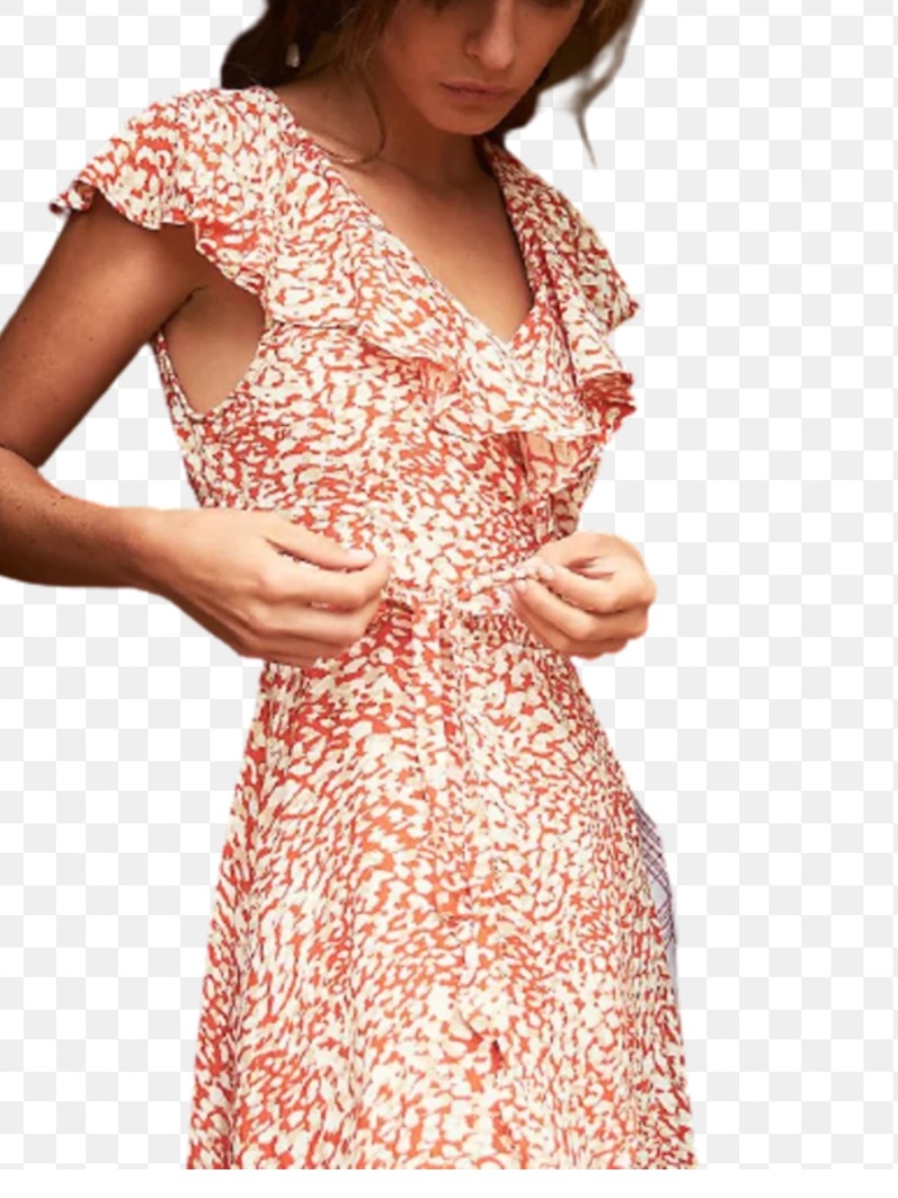 Free People Rent French Quarter Ruffle Wrap Mini Dress